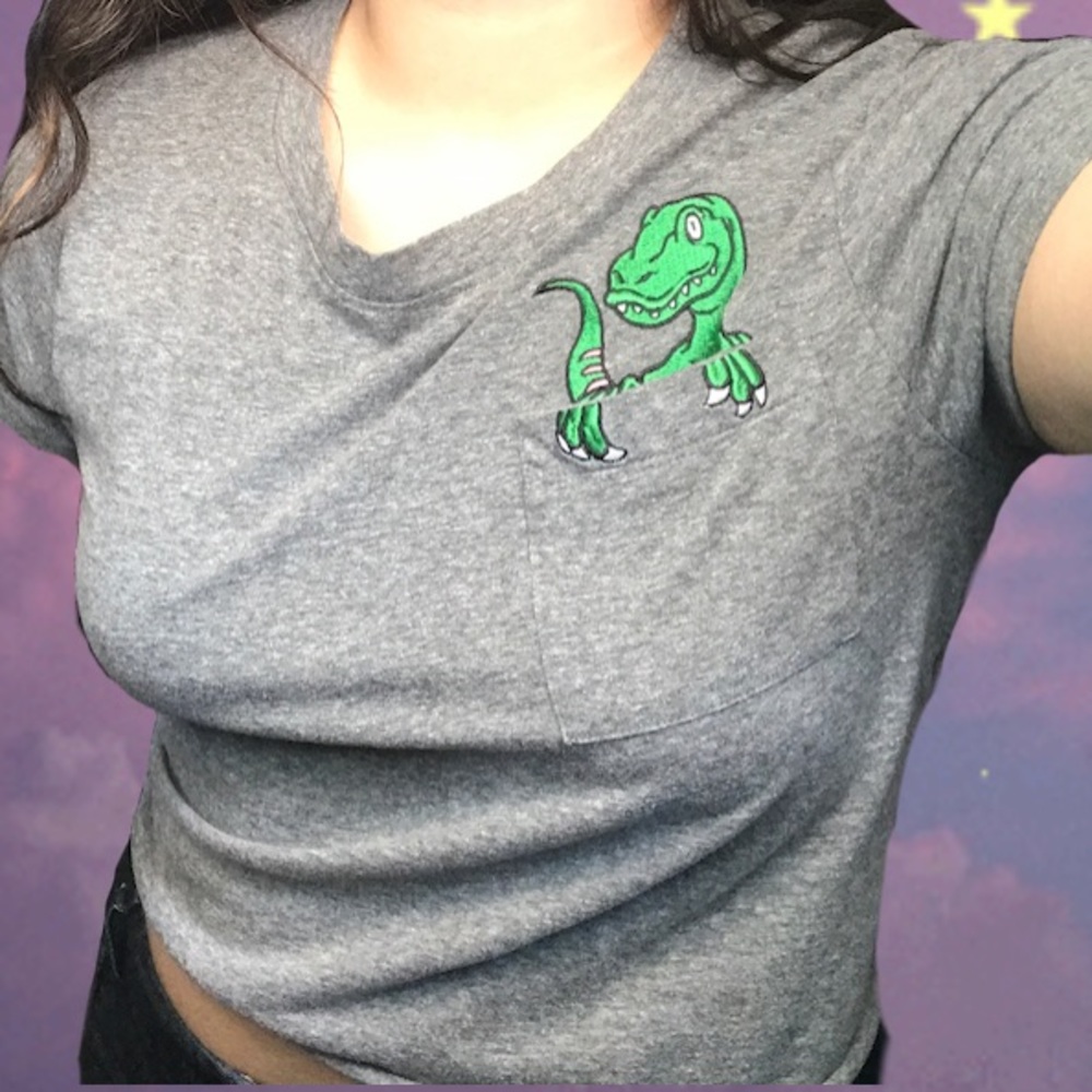 Pocket Dinosaur Crop Top